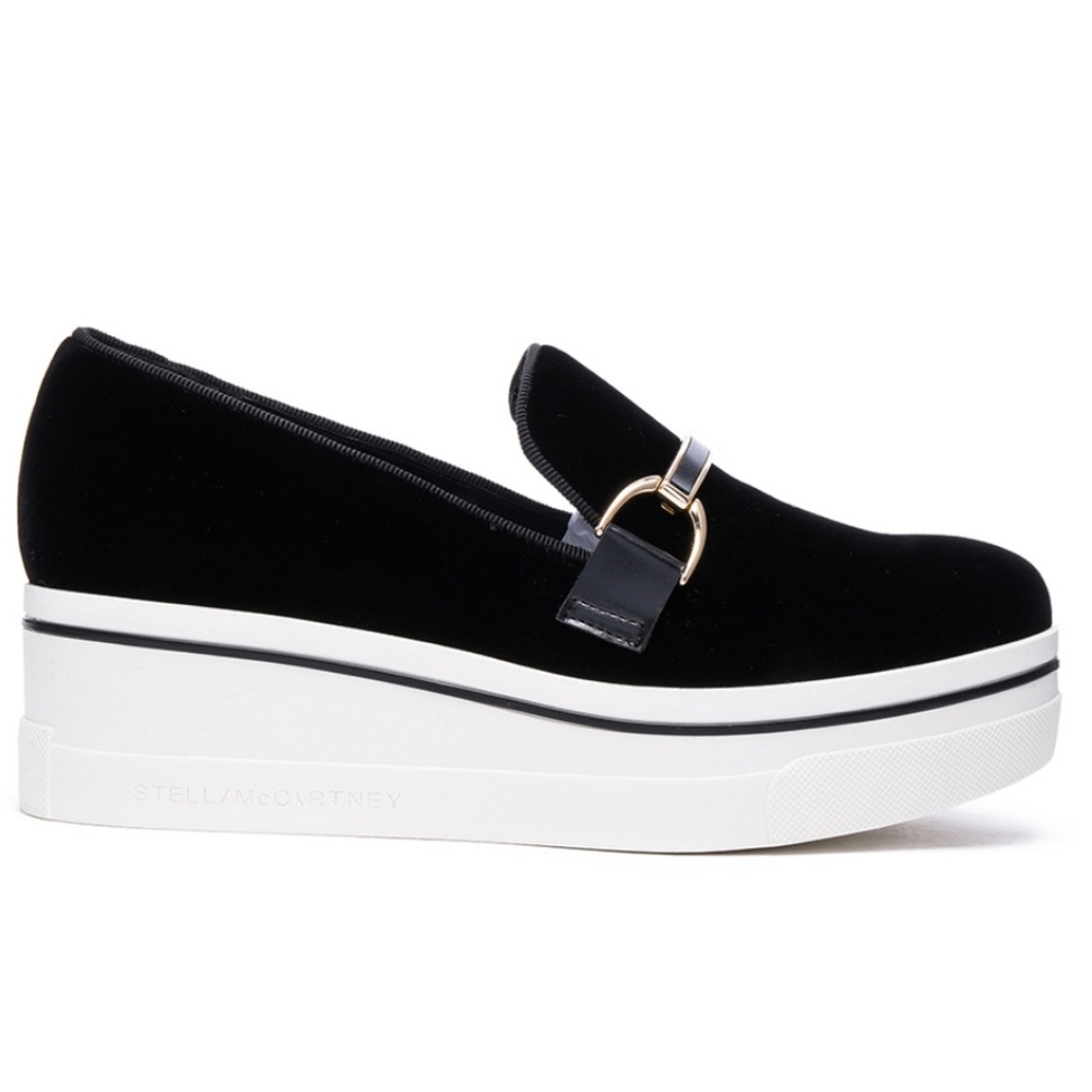 Stella McCartney Black Velvet Binx Loafer - 39